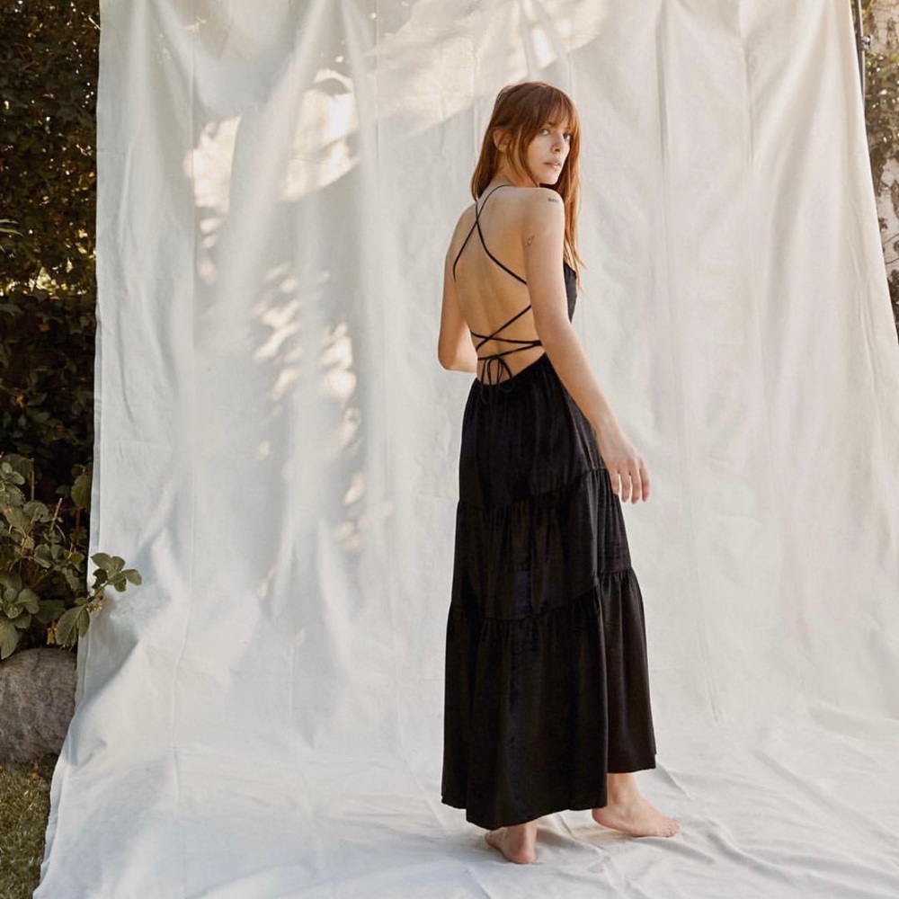 NWOT rare christy dawn delphine black crushed velvet